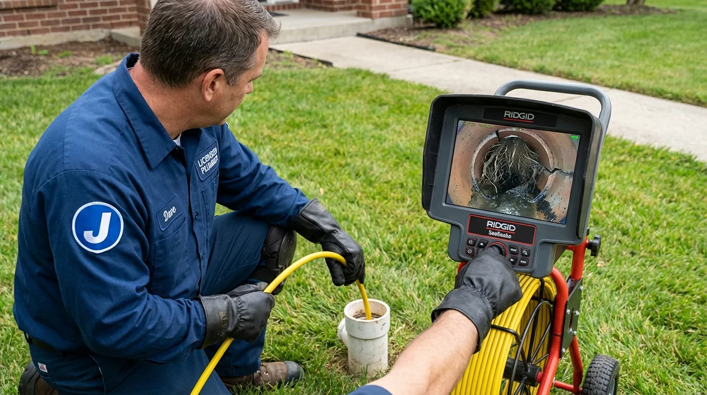 Sewer camera inspection being performed by Johns Plumbing LLC in South Dos Palos